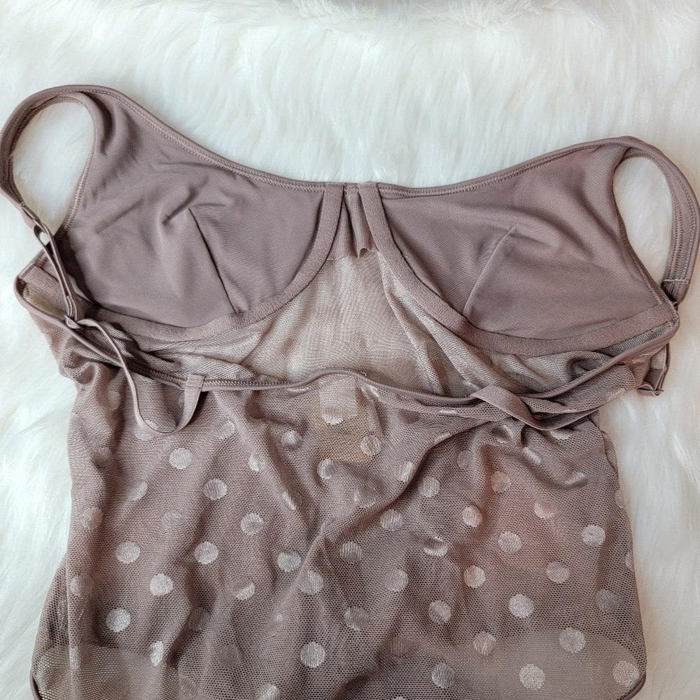 PINK Victoria's Secret Polka Dots Mesh Sheer Bodysuit. - Picture 13 of 15